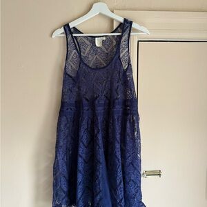 Anthropologie Navy Lace Dress